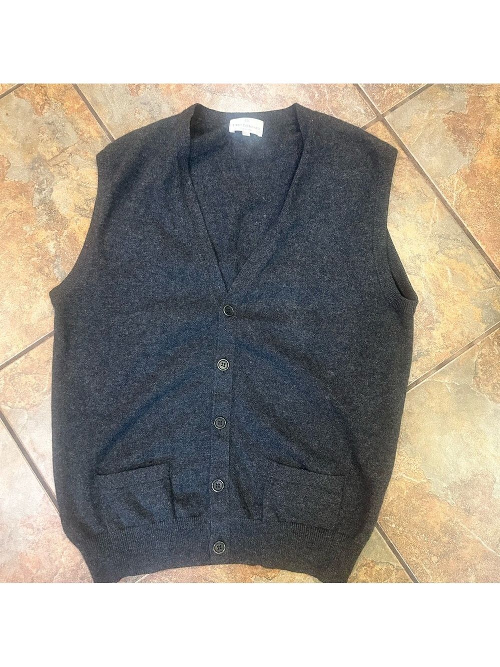 Eric Bompard Cashmere Button-Up Vest Quiet Luxury Grandpa Academic